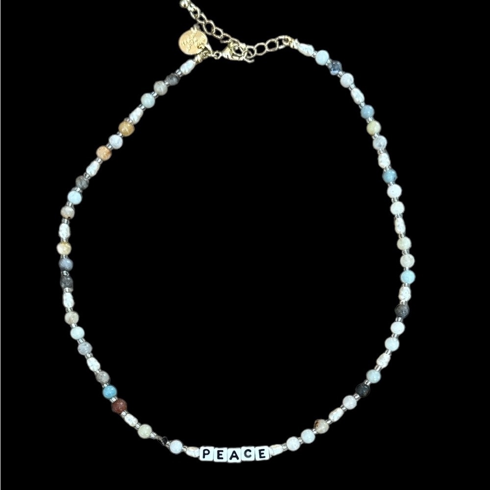 Beaded Necklace with 'Peace' beads